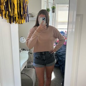 Colsie Cropped Pink Sweatshirt